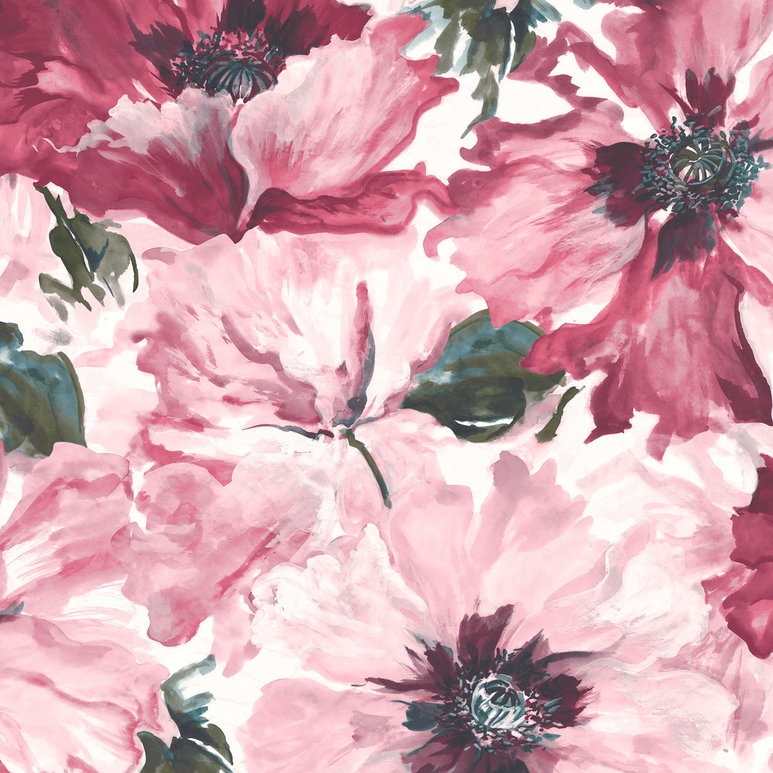 Seabrook Designs Cecita Blush &amp; Wine Wallpaper