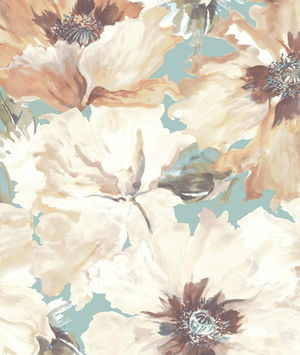 Seabrook Designs Cecita Terra Cotta & Teal Wallpaper
