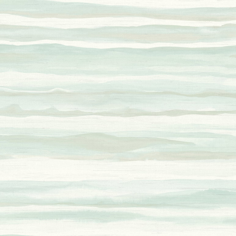 Seabrook Designs Kentmere Waves Teal &amp; Off-White Wallpaper
