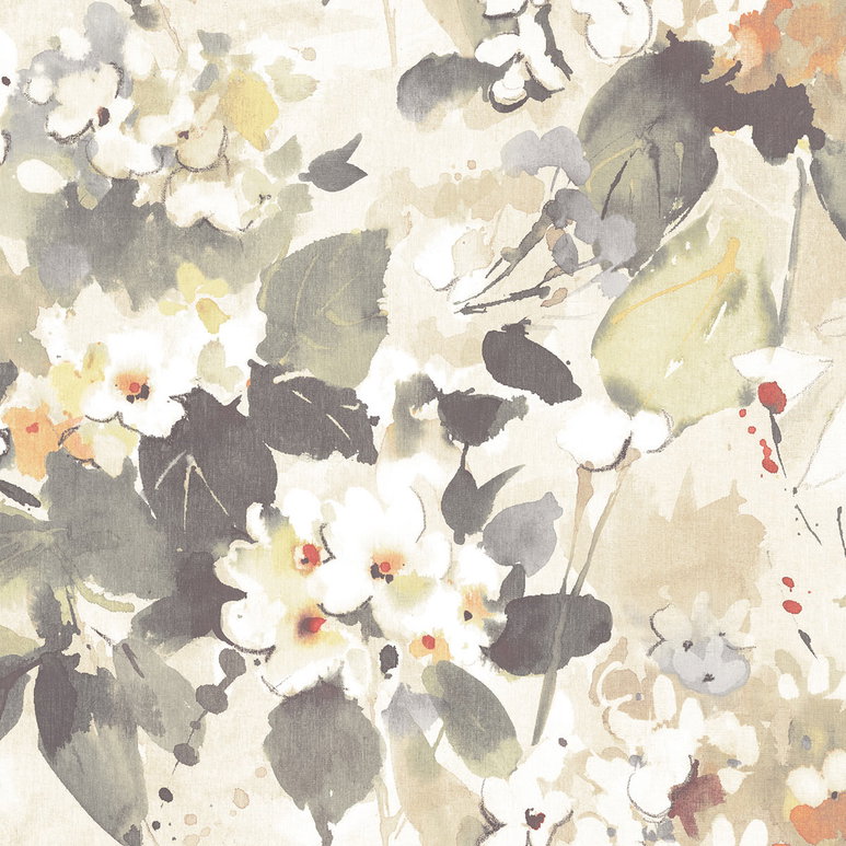 Seabrook Designs Chambon Charcoal &amp; Tan Wallpaper