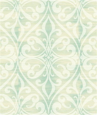 Seabrook Designs Chambon Ogee Seafoam & Linen Wallpaper