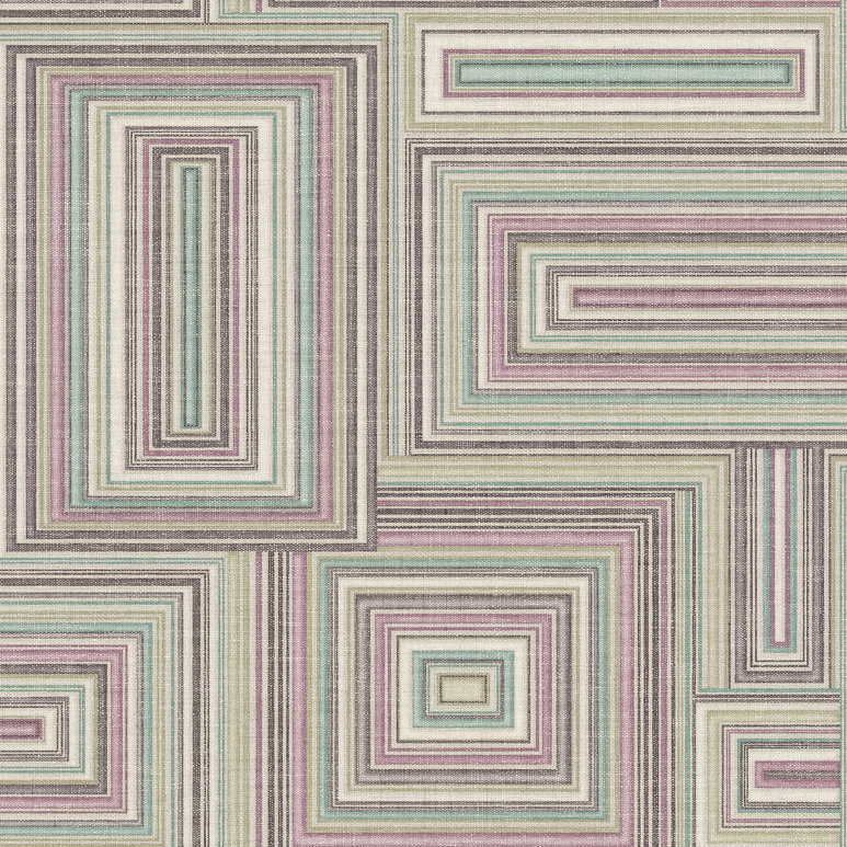 Seabrook Designs Attersee Squares Purple Haze &amp; Charcoal Wallpaper