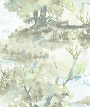 Seabrook Designs Attersee Baby Blue & Greige Wallpaper