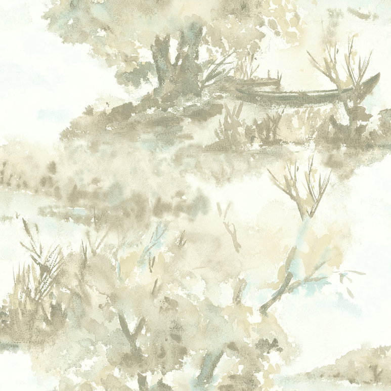 Seabrook Designs Attersee Greige &amp; Tan Wallpaper