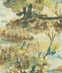 Seabrook Designs Attersee Carmel & Turquoise Wallpaper