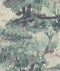Seabrook Designs Attersee Spruce & Wine Wallpaper