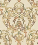 Seabrook Designs Roxen Damask Amber & Gold Wallpaper