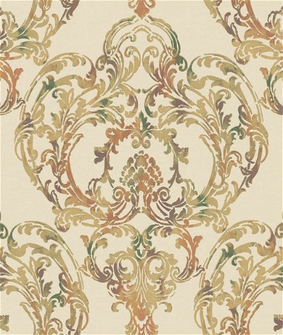 Seabrook Designs Roxen Damask Amber & Gold Wallpaper