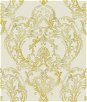 Seabrook Designs Roxen Damask Off-White & Gold Wallpaper