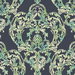 Seabrook Designs Roxen Damask Navy & Mint Wallpaper