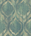 Seabrook Designs Old Danube Ogee Teal & Gold Wallpaper