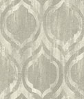 Seabrook Designs Old Danube Ogee Gray & Off-White Wallpaper