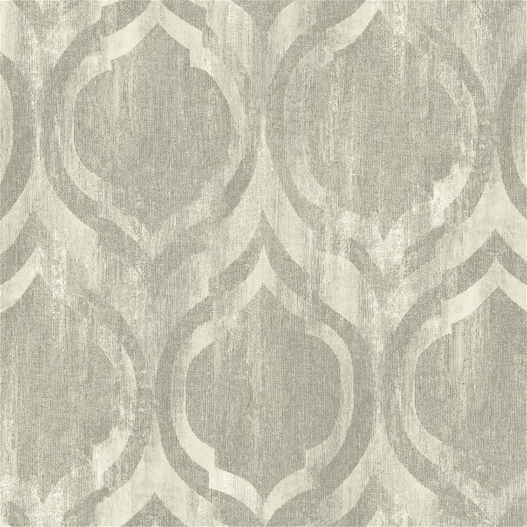 Seabrook Designs Old Danube Ogee Gray & Off-White Wallpaper