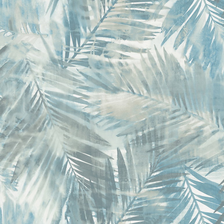 Seabrook Designs Kentmere Teal &amp; Off-White Wallpaper