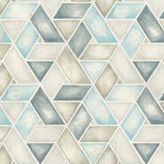 Seabrook Designs Kentmere Geo Baby Blue & Gray Wallpaper