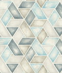 Seabrook Designs Kentmere Geo Baby Blue & Gray Wallpaper