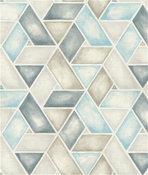 Seabrook Designs Kentmere Geo Baby Blue & Gray Wallpaper