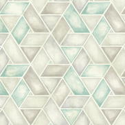 Seabrook Designs Kentmere Geo Teal & Gray Wallpaper