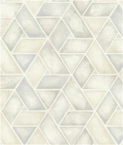 Seabrook Designs Kentmere Geo Gray & White Wallpaper