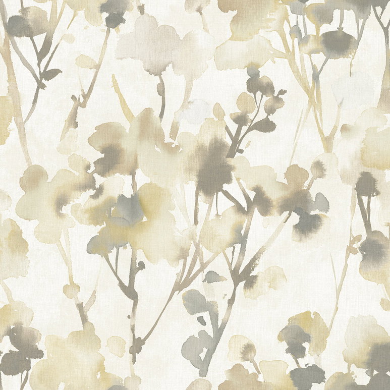 Seabrook Designs Faravel Gold &amp; Off-White Wallpaper