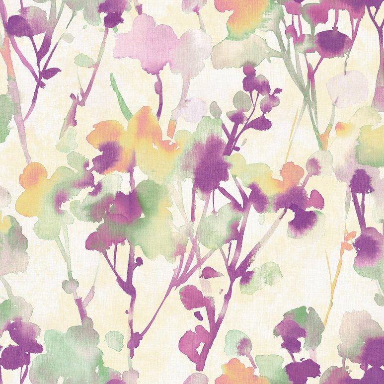 Seabrook Designs Faravel Purple &amp; Mint Wallpaper