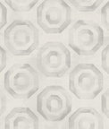 Seabrook Designs Faravel Geo Light Gray & Off-White Wallpaper