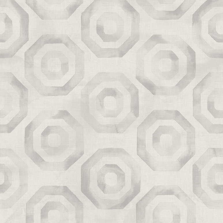 Seabrook Designs Faravel Geo Light Gray &amp; Off-White Wallpaper