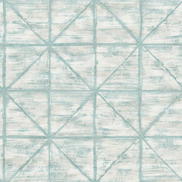 Seabrook Designs Ness Teal & White Wallpaper