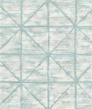 Seabrook Designs Ness Teal & White Wallpaper