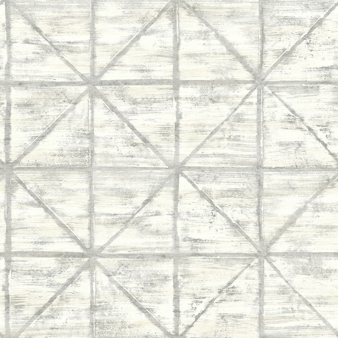 Seabrook Designs Ness Gray &amp; White Wallpaper image 1 of 2