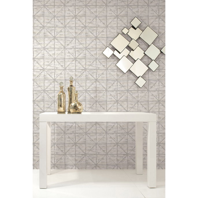 Seabrook Designs Ness Gray &amp; White Wallpaper image 2 of 2