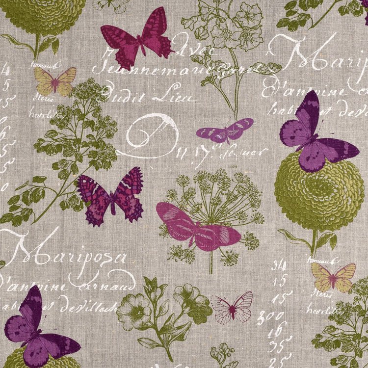 Stof Butterfly Naturel Fabric