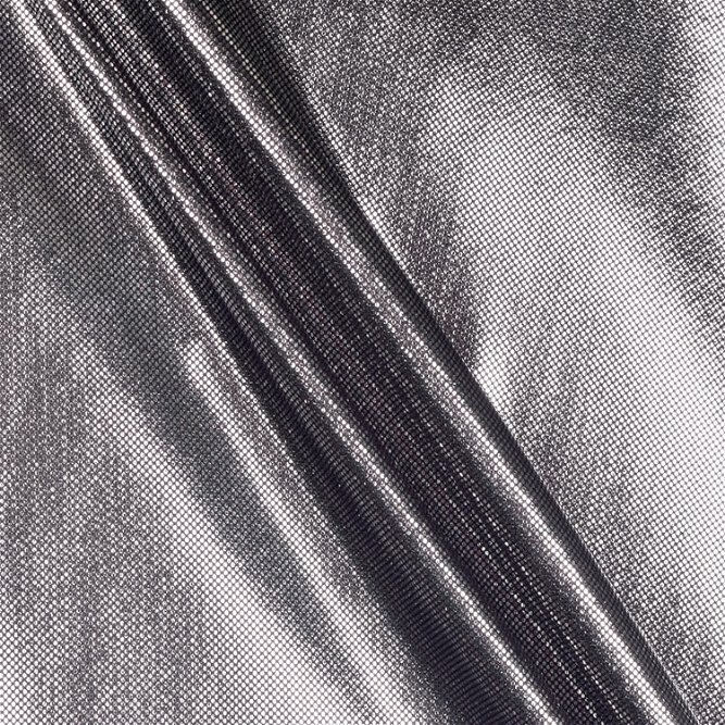 Silver/Black Liquid Lame Fabric