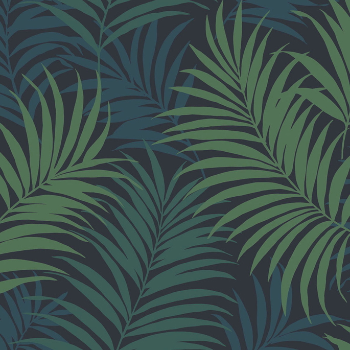 Lillian August Via Palma Midnight Blue/Juniper/Spearmint Wallpaper image 1 of 2