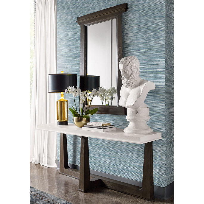 Lillian August Osprey Faux Grasscloth Midnight Blue/Spearmint/Ice Wallpaper image 2 of 2