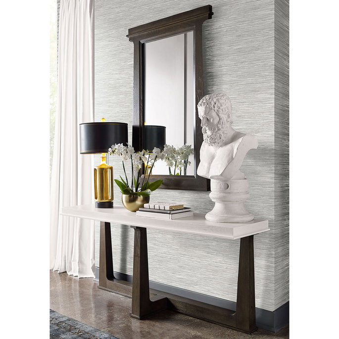 Lillian August Osprey Faux Grasscloth Cove Gray &amp; Silver Wallpaper image 2 of 2