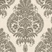Lillian August Antigua Damask Charcoal & Ivory Wallpaper