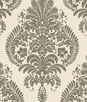 Lillian August Antigua Damask Charcoal & Ivory Wallpaper