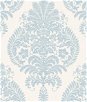 Lillian August Antigua Damask Blue Frost & Bone White Wallpaper