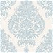 Lillian August Antigua Damask Blue Frost &amp; Bone White Wallpaper thumbnail image 1 of 2