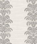Lillian August Palm Frond Stripe Stringcloth Charcoal & Ivory Wallpaper