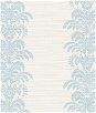 Lillian August Palm Frond Stripe Stringcloth Blue Frost & Bone White Wallpaper