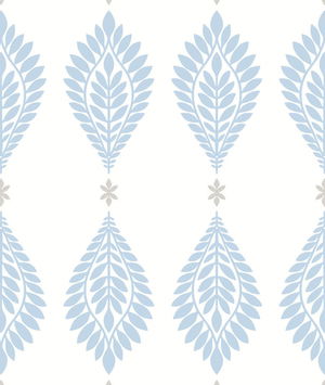 Lillian August Mirasol Palm Frond Carolina Blue & Eggshell Wallpaper
