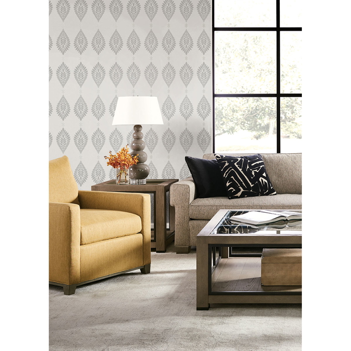 Lillian August Mirasol Palm Frond Cove Gray Wallpaper image 2 of 2