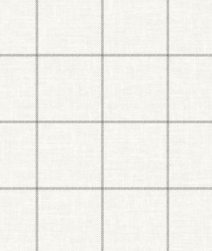 Lillian August Linen Check Alabaster & Wrought Iron Wallpaper