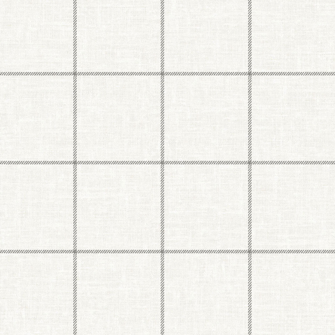 Lillian August Linen Check Alabaster &amp; Wrought Iron Wallpaper image 1 of 2