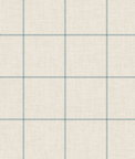 Lillian August Linen Check Alabaster & Air Force Blue Wallpaper