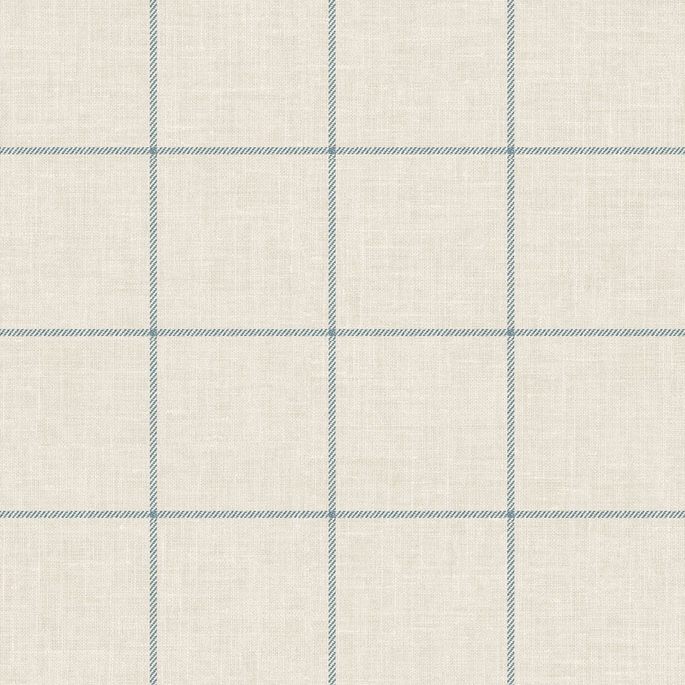 Lillian August Linen Check Alabaster &amp; Air Force Blue Wallpaper image 1 of 2