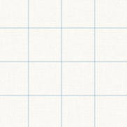 Lillian August Linen Check Blue Frost & Bone White Wallpaper
