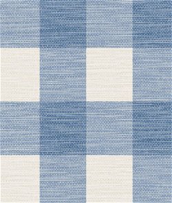 Lillian August Rugby Gingham Coastal Blue & Ivory Wallpaper